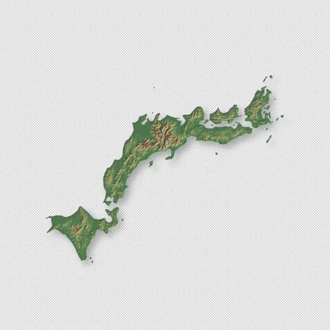 Japan Rotating 3D Relief Map Seamless Loop, Alpha Channel 4K 스톡 동영상 340712600