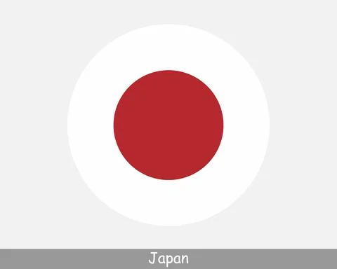 Japan Round Flag 库存插图