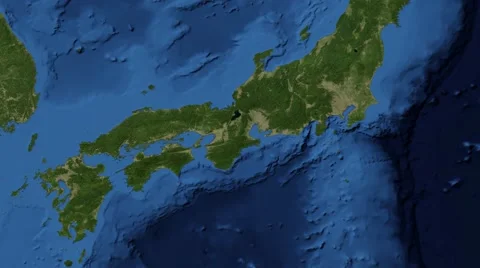 Japan from space - slow pan. Stock Footage 43857912