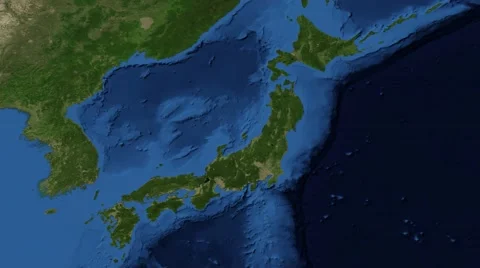 Japan from space slow zoom Stock Footage 43857974