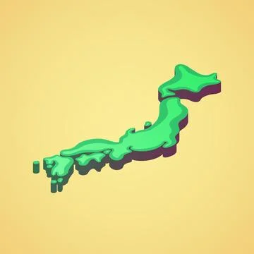 Japan - stylized 3D map Stock Illustration