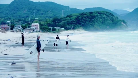 Japan surfing Stock Footage 289357580