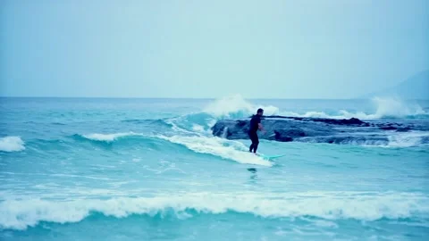 Japan surfing Stock Footage 289357758