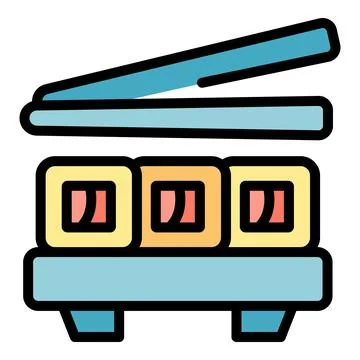 Japan sushi roll icon vector flat Stock Illustration