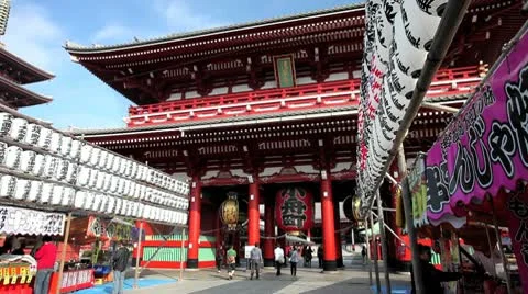 Japan, Tokyo, Asakusa, Sensoji Stock Footage