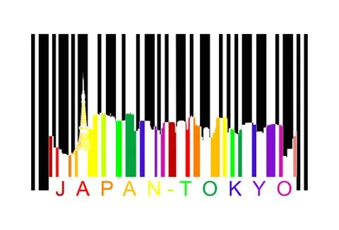 Japan tokyo barcode Stock Illustration