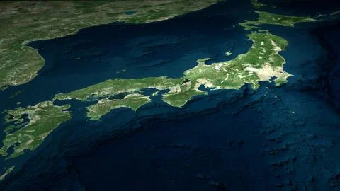 Japan topographic map  elevation, relief Stock Illustration