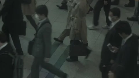 Japan Train Station Bustle Stock Footage 51410938