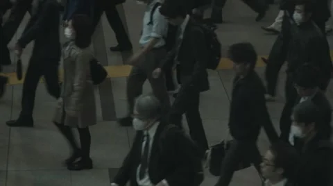 Japan Train Station Bustle Stock Footage 51410955