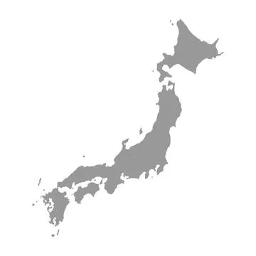 Japan vector map isolated on white background Stock Illustration