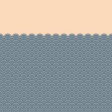 Japan wave pattern with blank area Stock Illustration