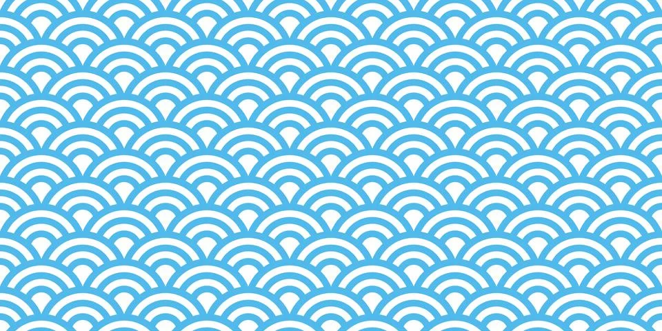 Japan wave seamless pattern vector ocean line isolated wallpaper Illustrazione stock