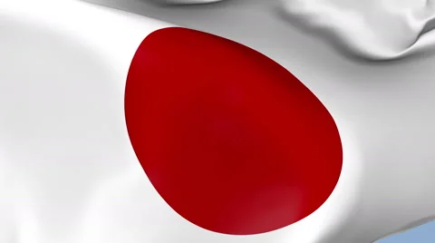 Japan Waving Flag Background Loop Stock Footage 64142865