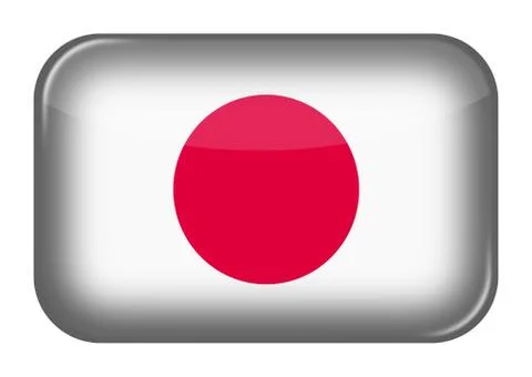 Japan web icon rectangle button with clipping path 스톡 일러스트