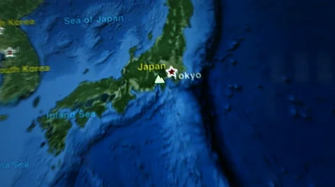 Japan on the world map. Video stock 47754086