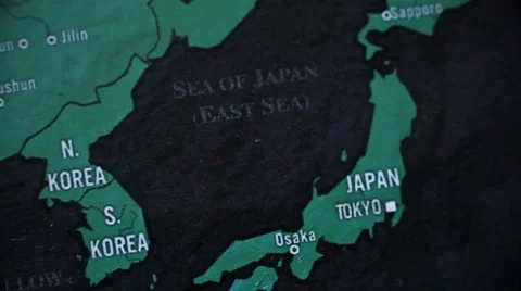 Japan On World Map Stock Footage 48967971