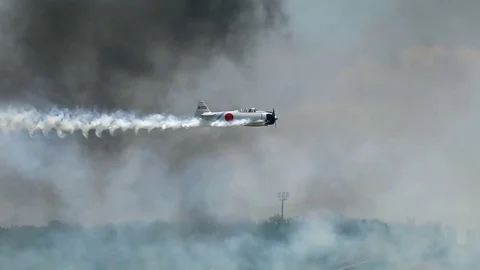 Japaneese Zero attack Video stock 84943670