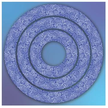 Japanes Circular Seamless Wave Pattern Vector Stock Illustration