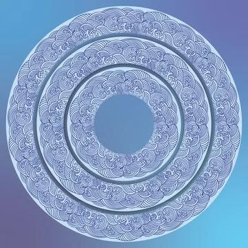 Japanes Circular Seamless Wave Pattern Vector Illustrazione stock