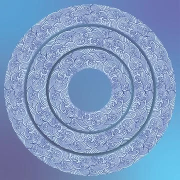 Japanes Circular Seamless Wave Pattern Vector Illustrazione stock