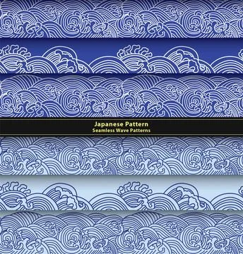 Japanes Pattern Seamless Wave Patterns Stock Illustration