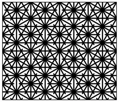Japanese background and pattern in black silhouette Stock Illustration