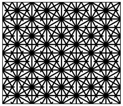Japanese background and pattern in black silhouette Stock Illustration