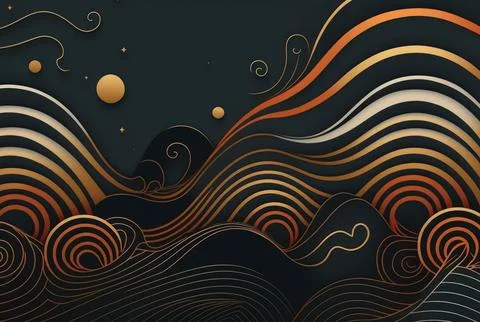 Japanese background with line wave pattern vector 스톡 일러스트