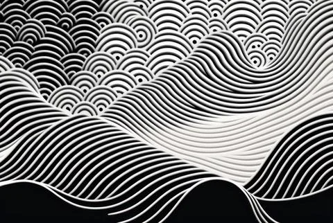 Japanese background with line wave pattern vector Illustrazione stock