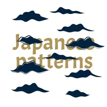 Japanese Blue Pattern. Japanese patterns set Stock Illustration