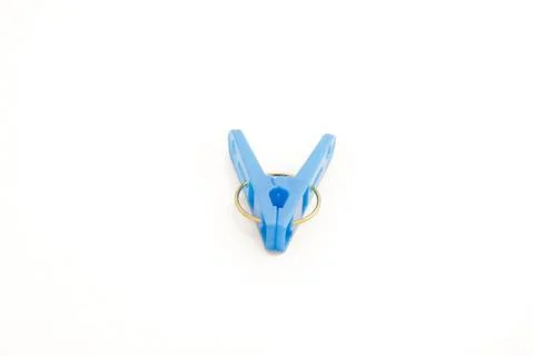 Japanese blue plastic clothespin Stock Photos