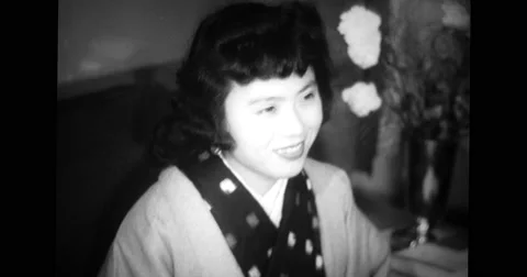 Japanese bride talking Stock Footage