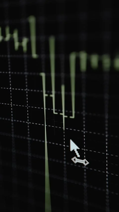 Japanese candlestick chart used for technical analysis Stock Footage 329329406