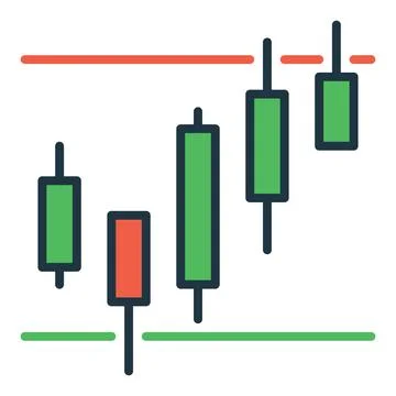 Japanese Candlestick Charts vector Cryptocurrency Technical Analysis colore.. 스톡 일러스트