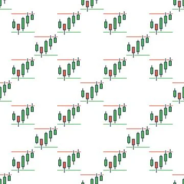 Japanese Candlestick Charts vector Cryptocurrency Technical Analysis colore.. Illustrazione stock
