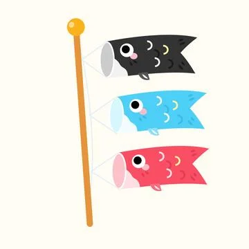 Japanese carp flag Stock Illustration