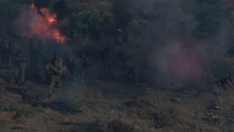 The Japanese charge Stock Footage 235269824