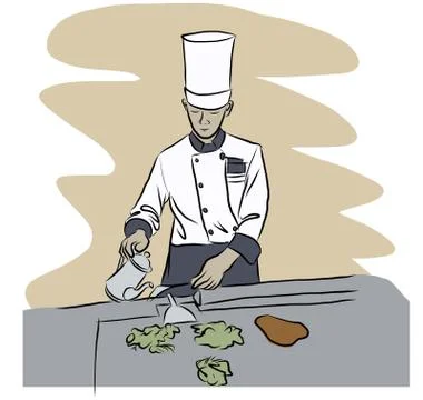 Japanese chef Stock Illustration