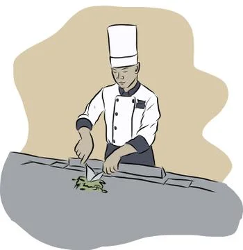 Japanese chef Stock Illustration