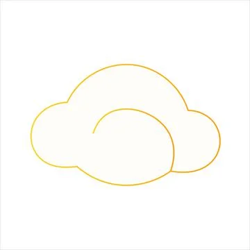 Japanese cloud in chinese style with gold stroke isolated on white background Stock Illustration