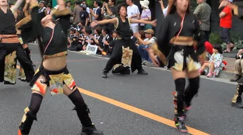 Japanese dancers. Stock Footage 8961779
