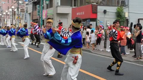 Japanese dancers. Stock Footage 8961809