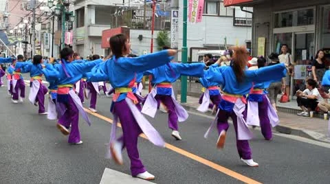 Japanese dancers. Stock Footage 8961831