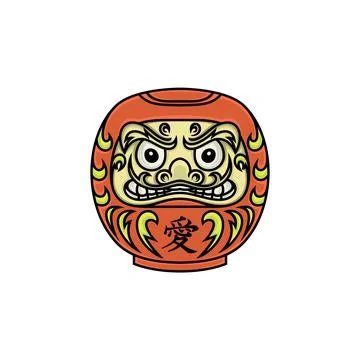 Japanese Daruma Logo Design Vector illustration Stock Illustration