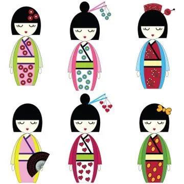 Japanese dolls Stock Illustration