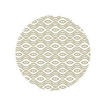 Japanese Ethnic Pattern Inside Circle Composition イラスト素材