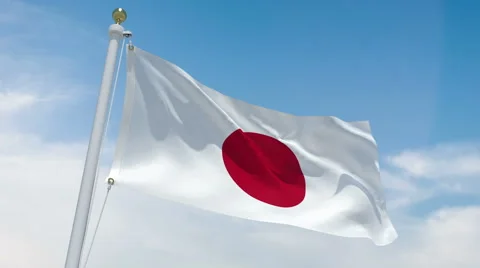 Japanese flag in 4k Stock Footage 62440407