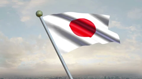 Japanese Flag Animation Видео 40199605
