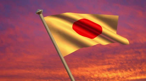 Japanese Flag Animation Vídeo Stock 40202647