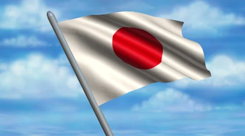 Japanese Flag Animation Видео 40205491